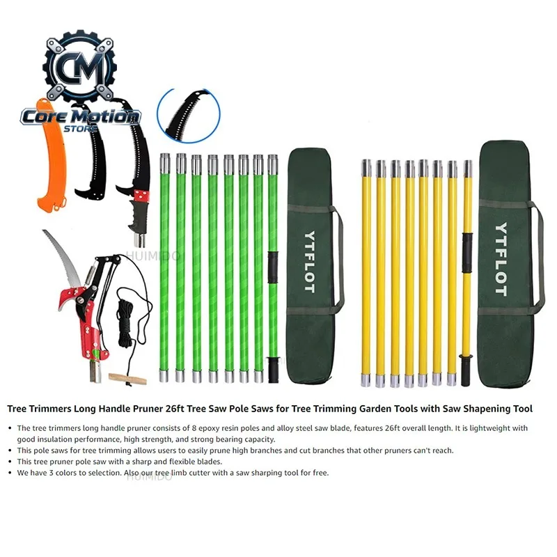 8M High Altitude Branch Trimmer Garden Tool Expansion Combination Rod Professional Branch Pruning Saw Scissors Manual Tools