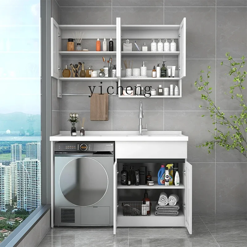 

Alumimum Balcony Laundry Table Pool Basin with Washboard Integrated Wash Wardrobe Partner Combination