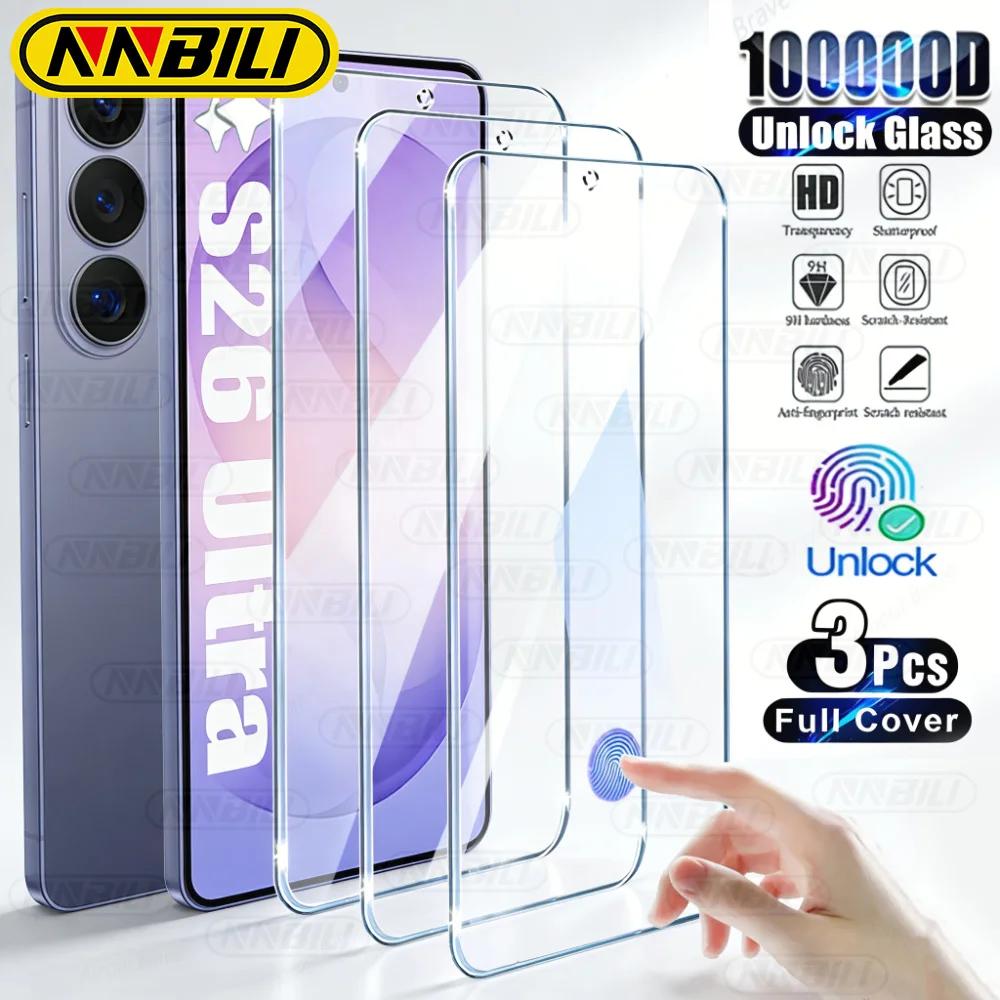 NNBILI 3pcs Ultra HD Tempered Glass Screen Protectors Design