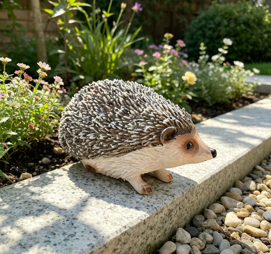 Weatherproof Resin Hedgehog Ornament Realistic Mini Animal Sculpture Outdoor Patio Yard Flowerpot Decor Garden Landscape Craft