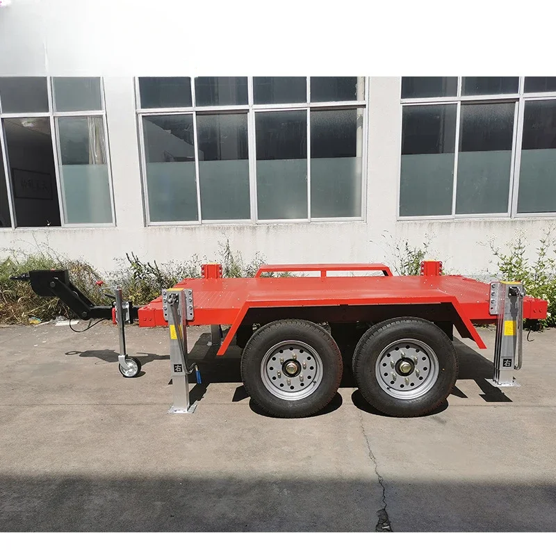 2 Tons Carrying Mobile Flatbed Trailer, Suitable RV, Excavator, Fire Robot, ATV Handling