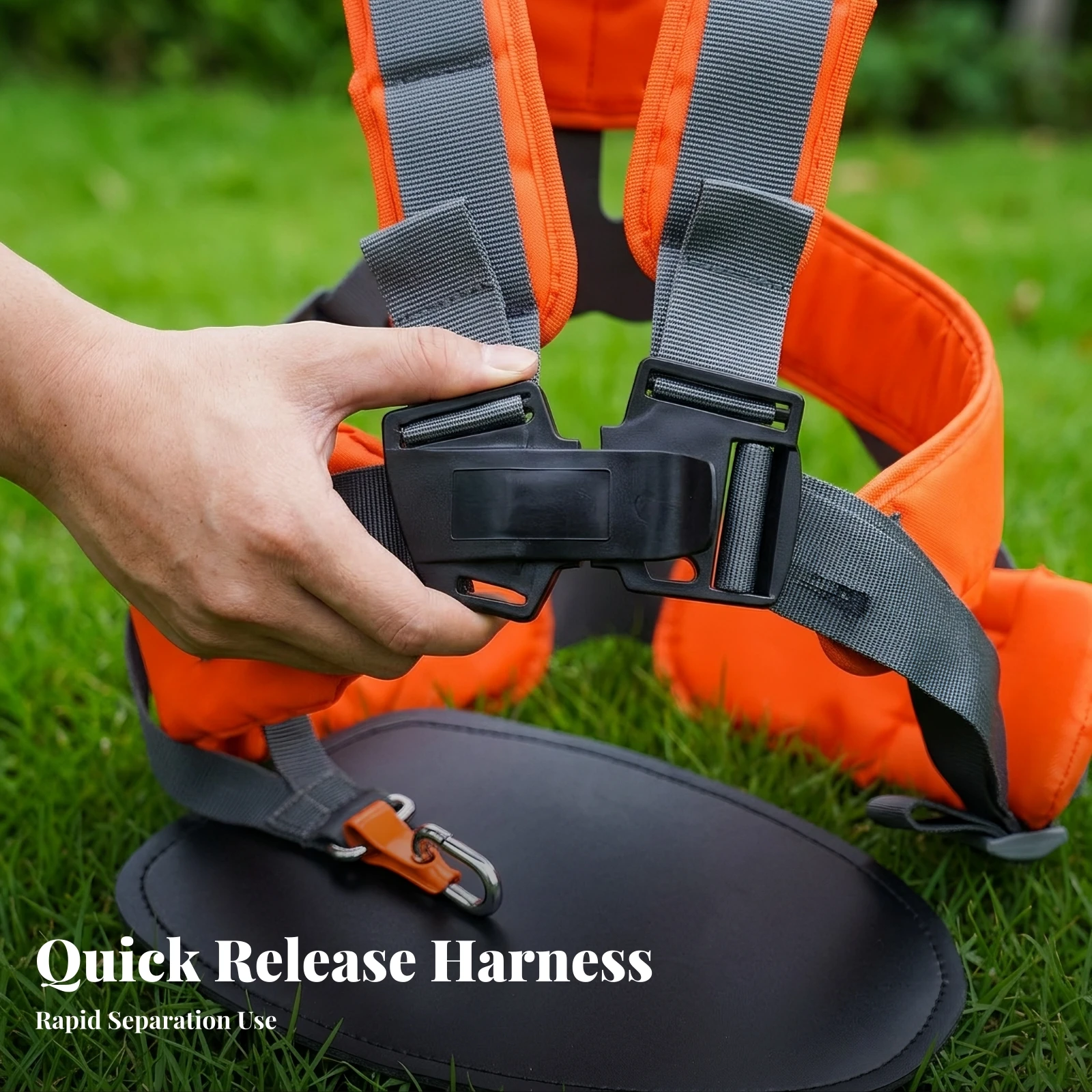 Double Shoulder Harness Thick Padded Trimmer Strap with Thigh Pad Vegetation Eater Shoulder Strap Adjustable for Landscapers
