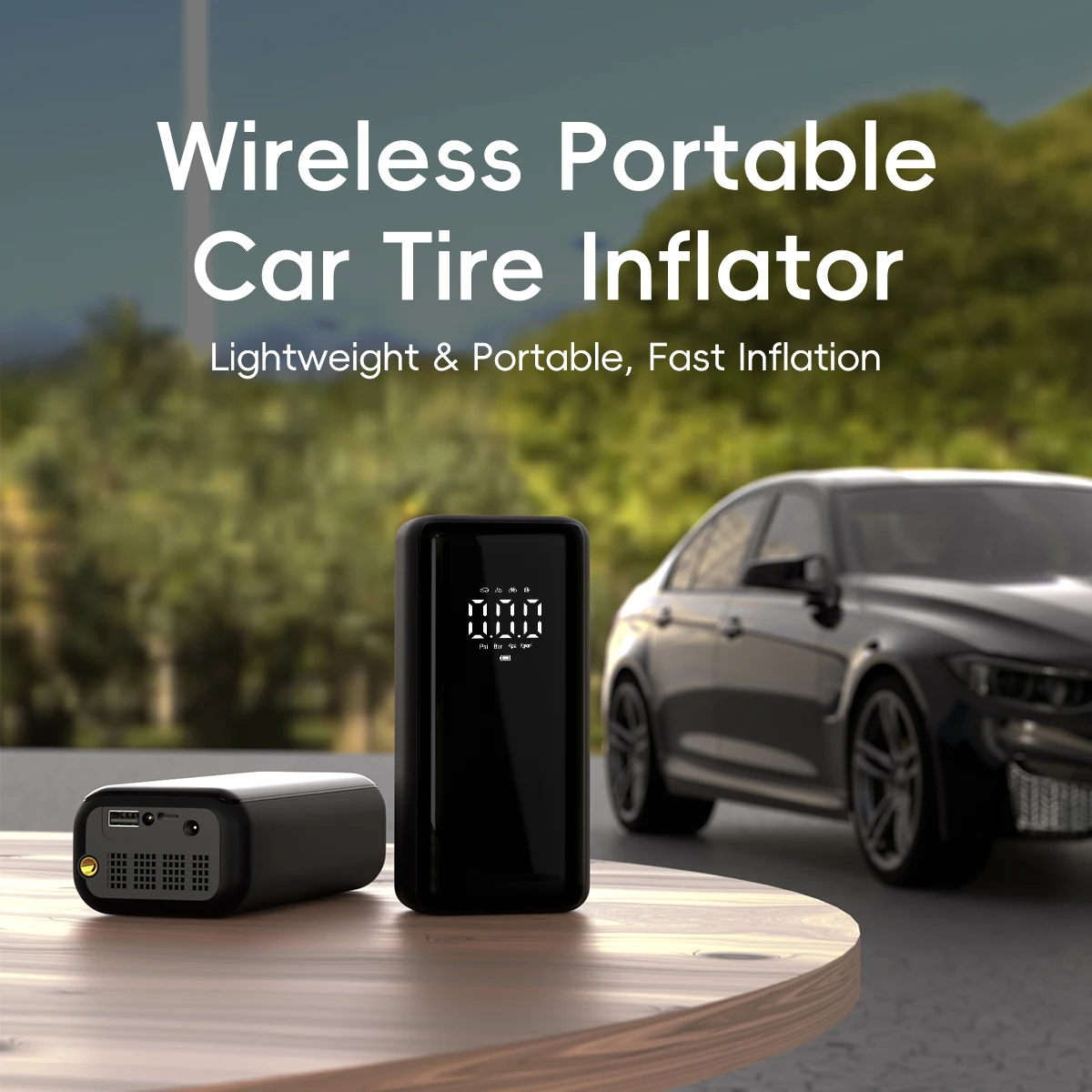 Wireless Car Air Pump Portable Air Compressor Tire Inflation Pump With Digital Display for Car Motorcycles Bicycle Ball