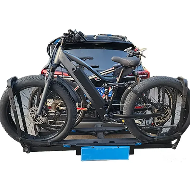 

Car Hitch Bike Rack for 2 Bikes Mount Platform Fat Tire E-Bike Carrier for Car Truck SUV Minivans Bicycle Rack