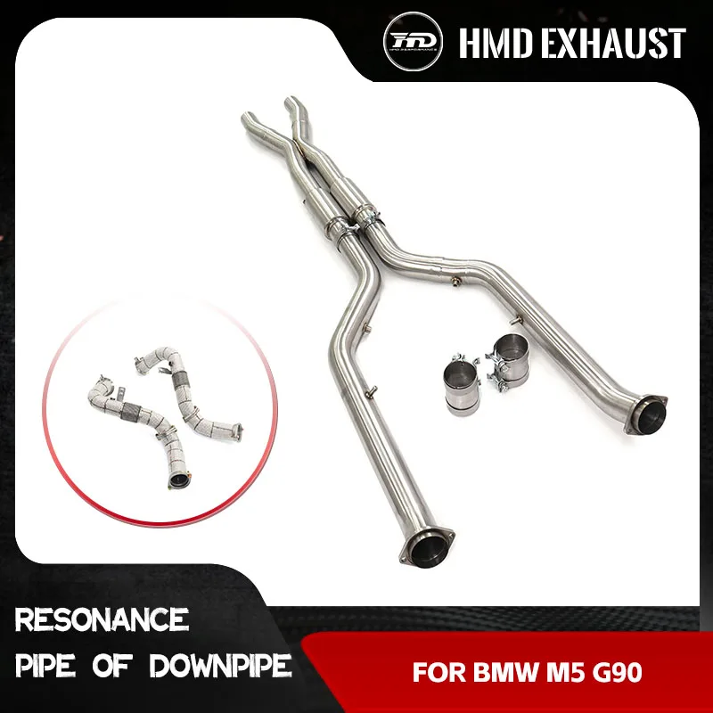 

HMD Customization Catalysis Downpipe Resonant Tube for BMW M5 G90 4.4T 2024+ With Heat Shield SS304 Exhaust Non-destructive