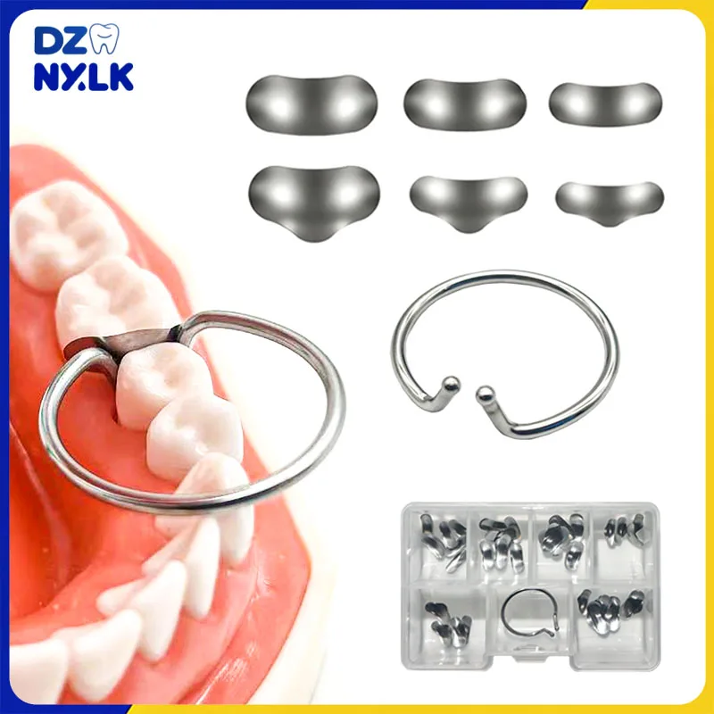 

50 шт. Стоматологические секционные контурные матрицы M10, жесткие эластичные металлические матрицы, матричные ленты, зажимные кольца, стоматологические инструменты