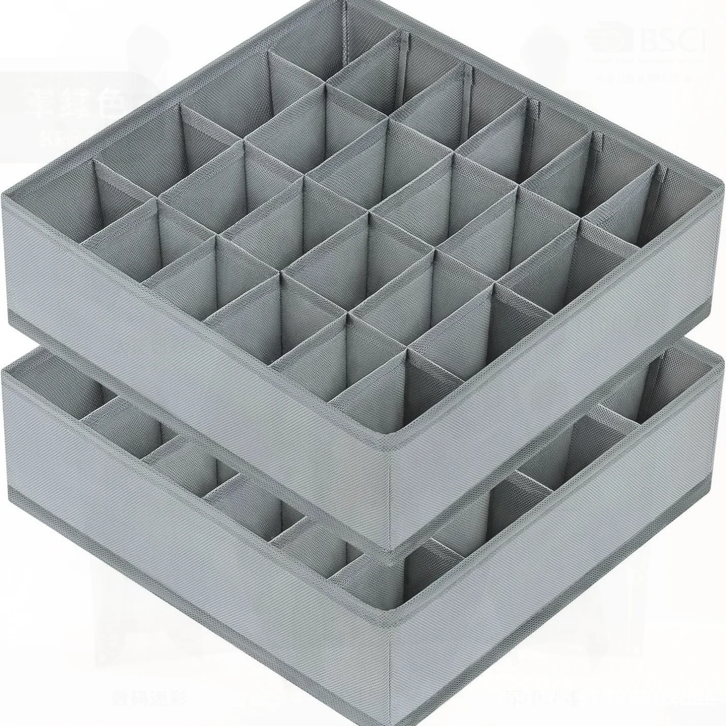 

Large Capacity Fabric Underwear Storage Box Cross-border Drawer Partition for Socks And Intimate Apparel Modern Minimalist Gray