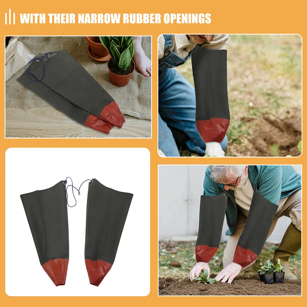 

2Pairs Arm Oversleeves Waterproof Oil Proof Long Rubber Gloves Elbow Length Cooking Dish Washing Laundry Housework Protection