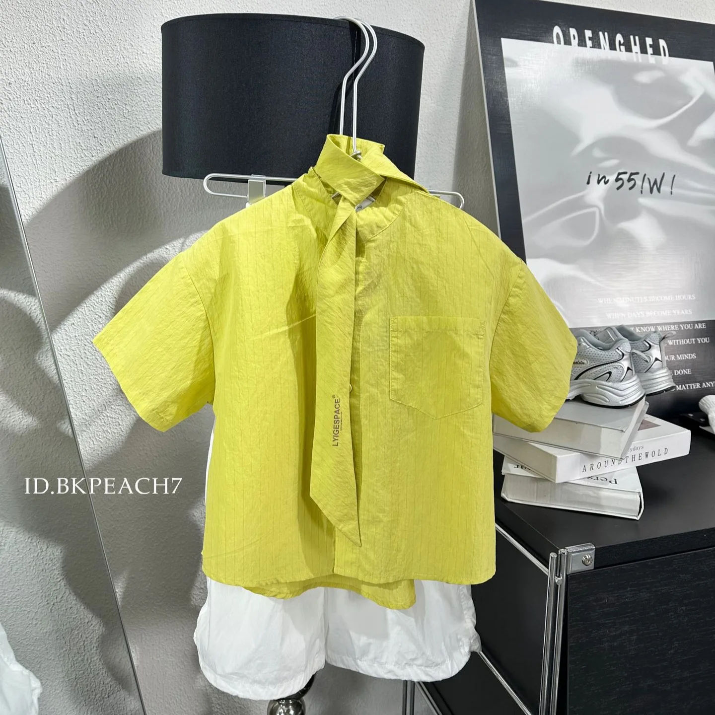 قميص صيفي جديد 2025 مخطط كوري متعدد الاستخدامات على الطراز الغربي العصري بأكمام قصيرة #1