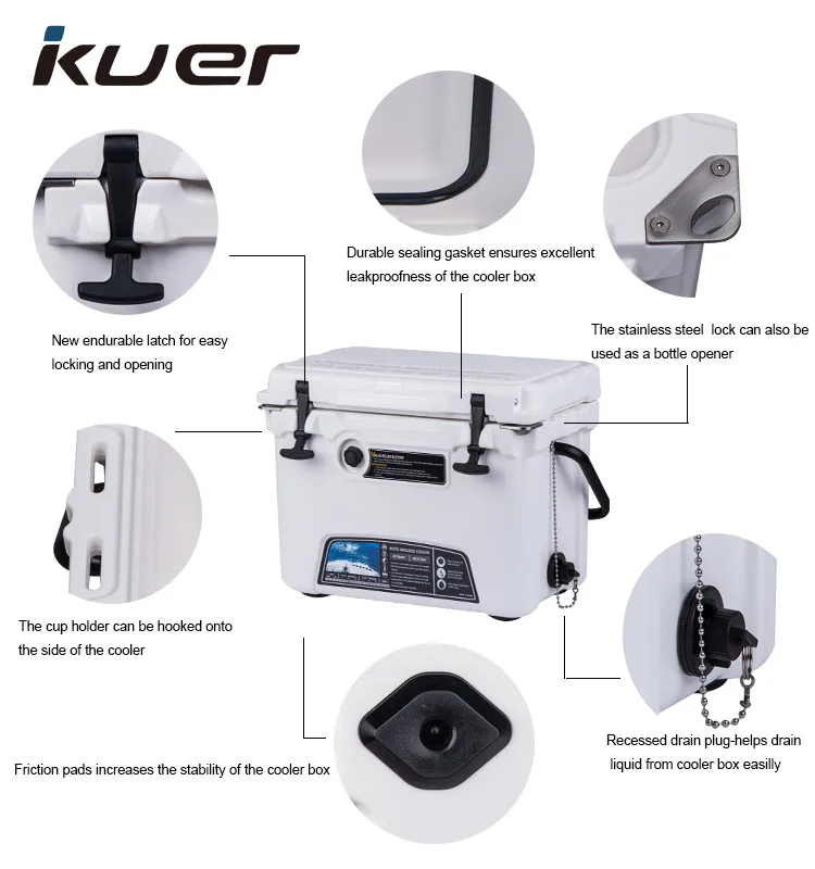 กล่องเก็บความเย็นขนาดเล็ก 20QT ยอดนิยม สำหรับแช่เบียร์ ทำจากพลาสติก