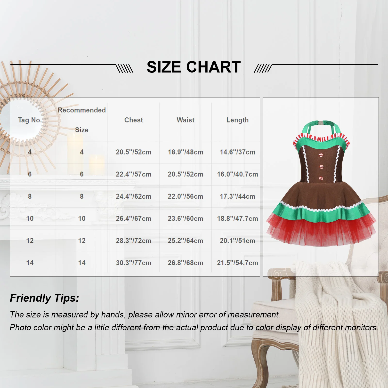 Kid Girl Gingerbread Man Dress Ballet Dance Tutu Bodysuit Christmas Ginger Bread Cosplay Costumes Xmas Party Santa Tulle Dresses