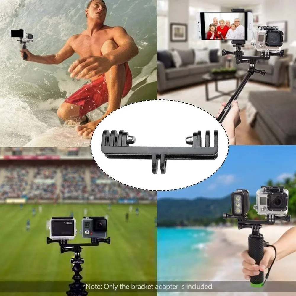 Per GoPro Doppio Doppio Montaggio 1/4 ''Adattatore A Vite Accessori Della Fotocamera Set per GoPro Hero 13 12 11 10 9 Insta360 X4 X3 DJI Action 5