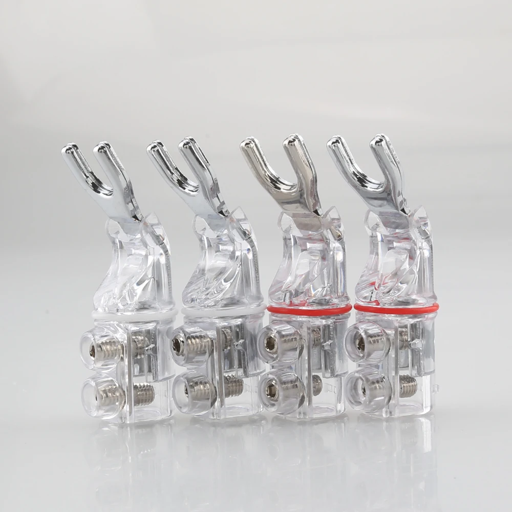 Conector de Audio Hifi Y pala, Conector de Terminal de enchufe para Cable de altavoz, estilo WBT, SY1524, 4 piezas