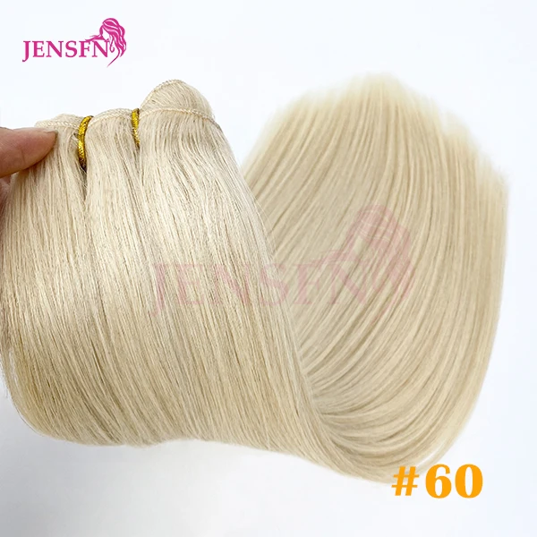Jensfn Steil 100% Echt Menselijk Haar Inslag Bundels Extensions 50 G/stks 16 "-24" Remy Natuurlijk Haar Naaien In Weaves Bruine Blonde Kleur