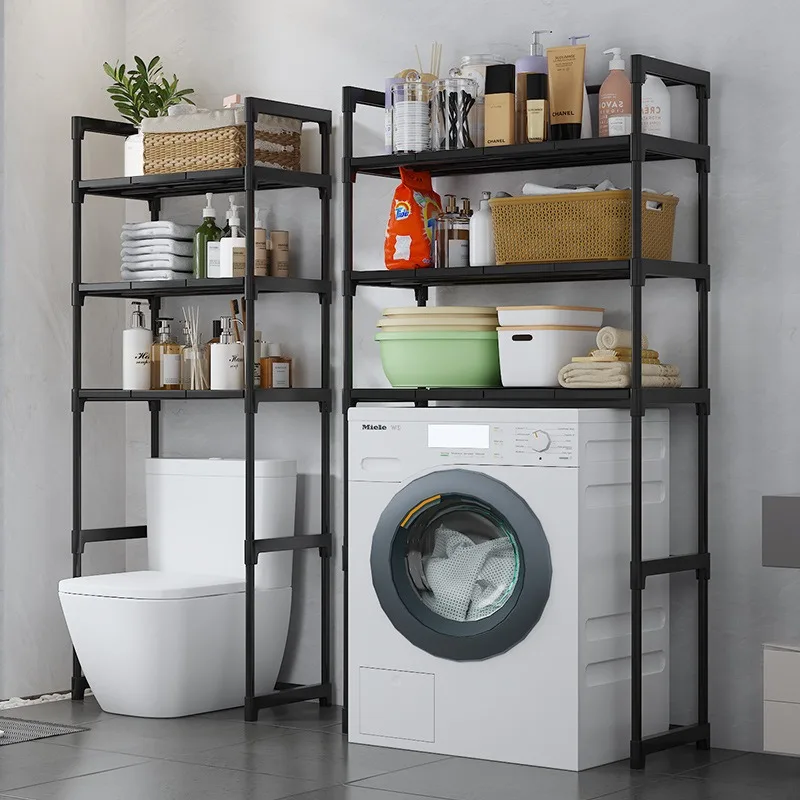 

Multifunctional assembly washing machine rack 3-layer floor rack toilet storage rack