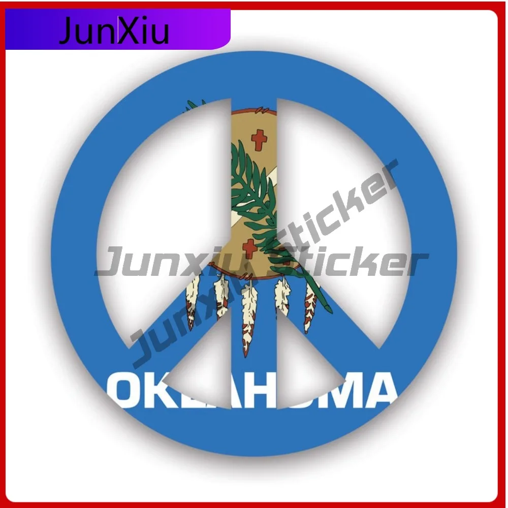 

Oklahoma Flag Peace Waterproof Fade Resistant Vintage For Car Body Motorcycle Laptop Removable Easy To Remove Decoration