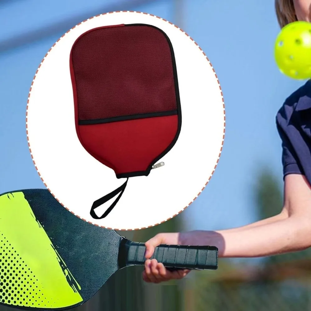 Zippered Pouch Pickleball Racket Cover Durable Construction Mesh Pocket Pickleball Accessories Bag Wear Resistant