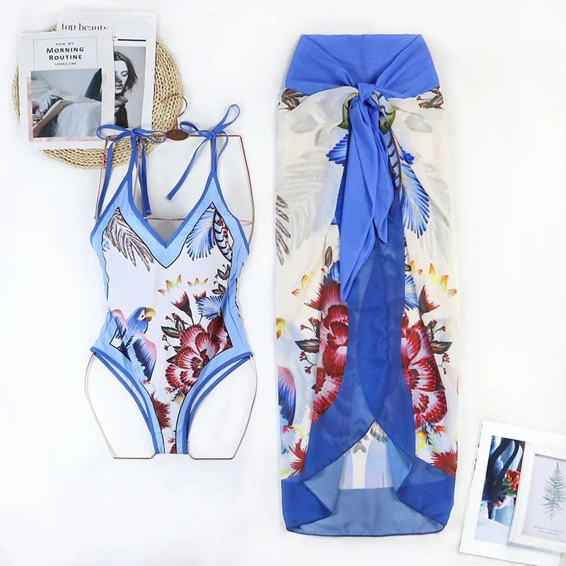 Женский комплект бикини с эффектом пуш-ап, 2021, сексуальный бикини с цветочным принтом и рюшами, бандажный купальник на бретелях, бразильский купальный костюм-бикини, женский