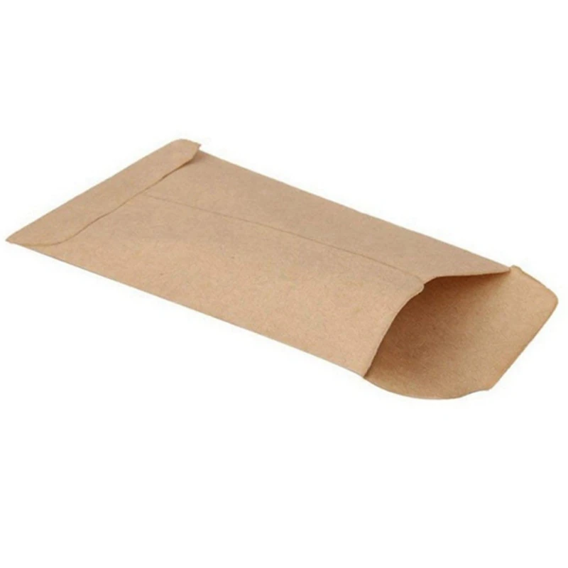 100 Stück brauner Kraft-Samenbeutel zum Aufbewahren von Samen, kleinen Teilen, Münzen, Schmuck usw. verwendet. (Über 9X13 cm)
