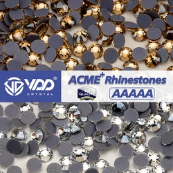 VDD Moon Shadow/Golden Shadow/Sliver Shadow AAAAA ACME+Series Glass Hot Fix Rhinestones Flatback Strass Glitter Iron On Stones