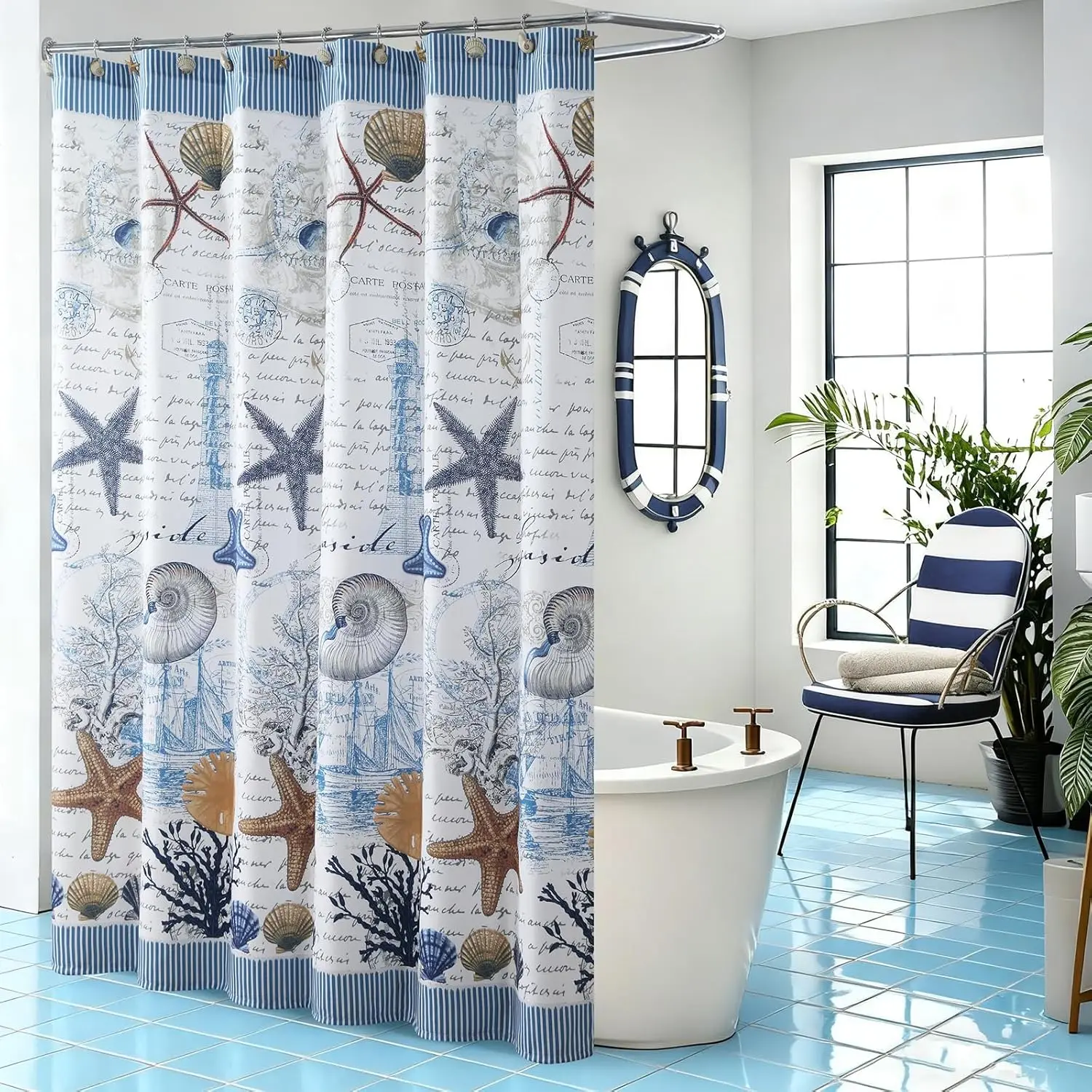 

Black Background Colorful Floral Shower Curtain Bold Botanical Print for Bathroom Decor