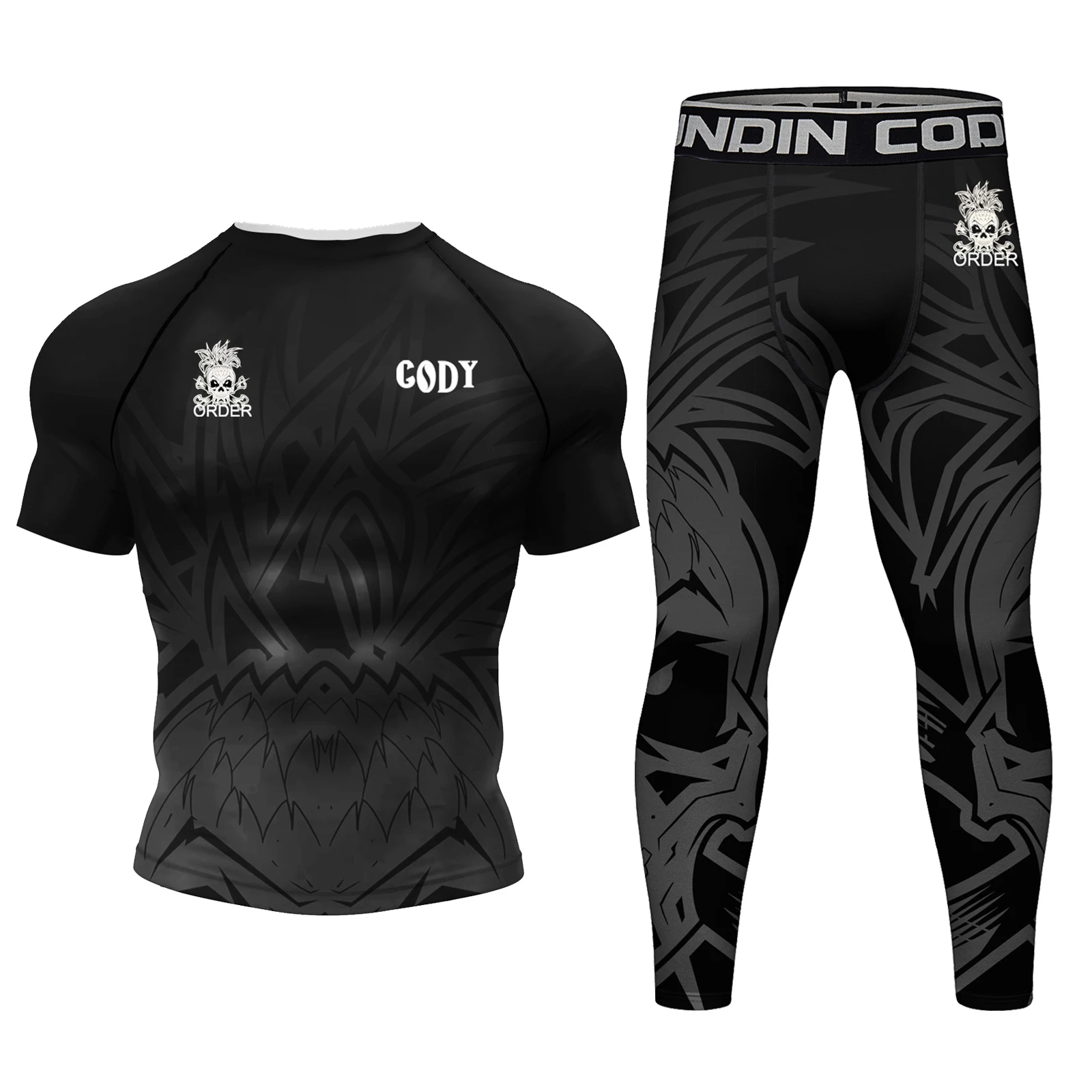 Sublimation Printing New Boxing MMA Rash Guard Jiu jitsu T-shirt Set Kickboxing Jerseys Sport BjJ Gi Muay Thai Shorts Sportsuit