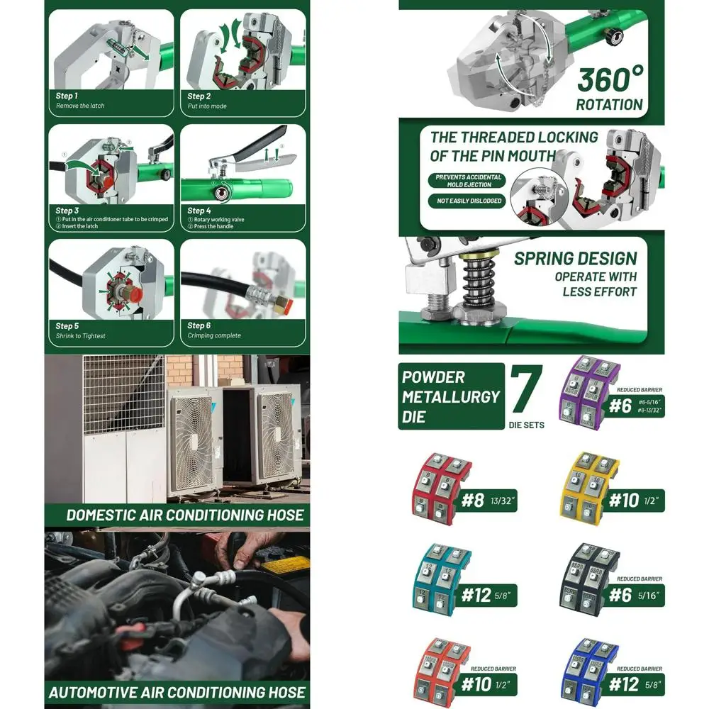 

Набор для обжима гидравлических шлангов кондиционера - Ручной инструмент для обжима шлангов и фитингов систем кондиционирования воздуха