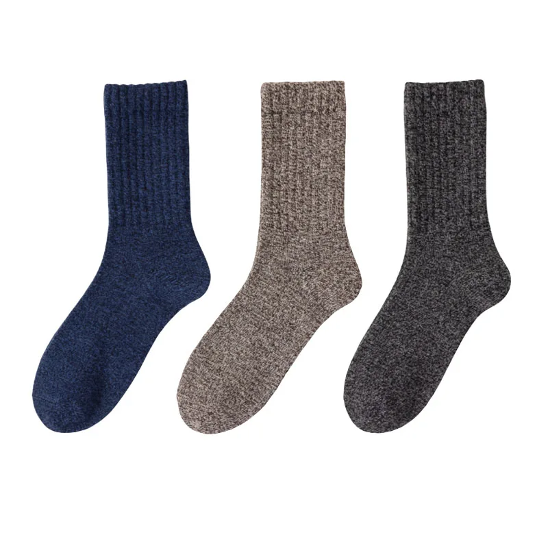 3 Pairs Thicken Wool Socks Men High Quality Towel Keep Warm Winter Socks Cotton Christmas Gift Socks For Man Thermal Size 41-46