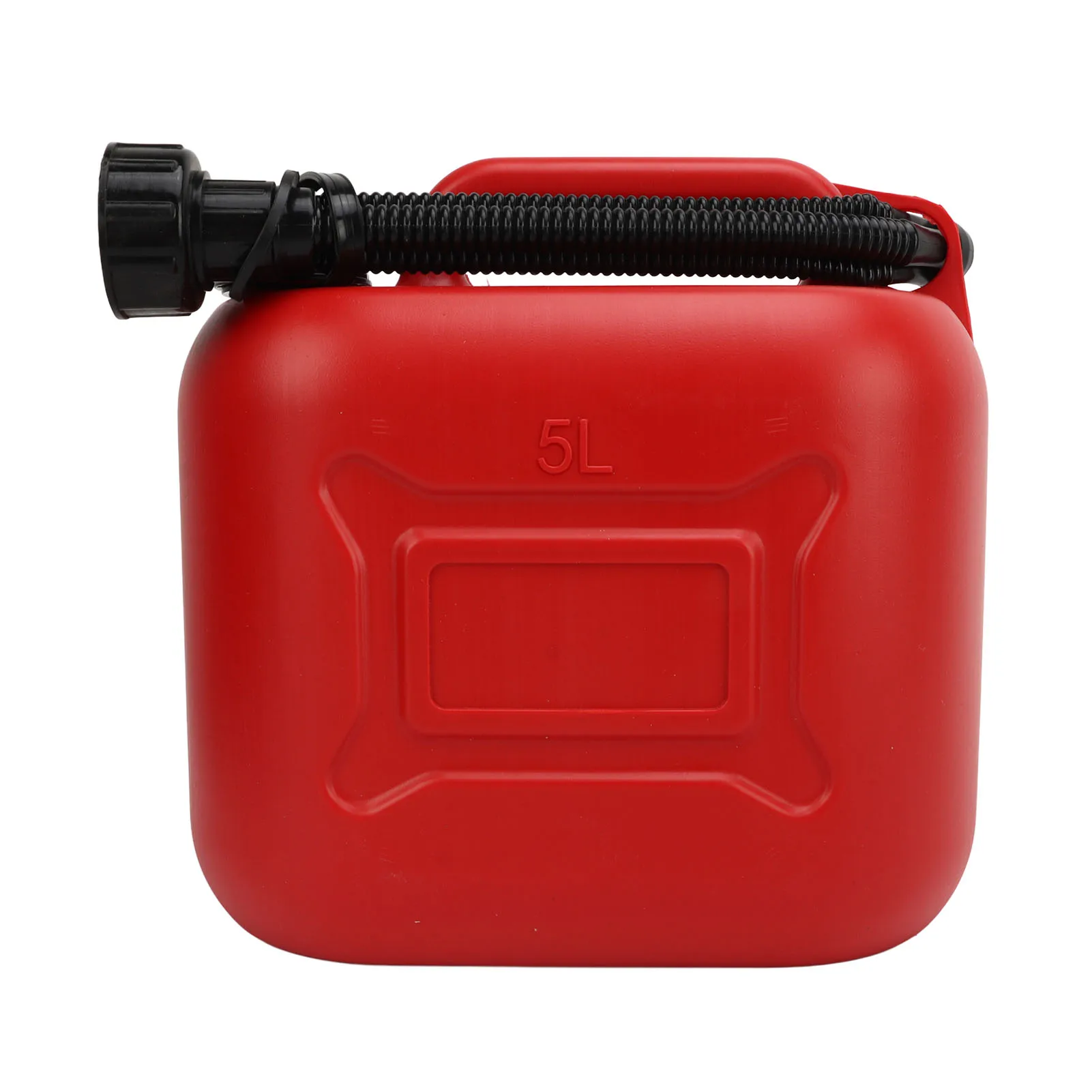 Fuel Gas Can 5L 1.3 Gallon ABS Leakage Free Red Portable Gasoline Container with 27cm Outlet Pipe For Car Motorcycles