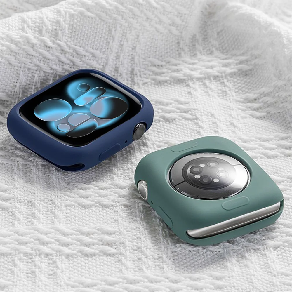 حافظة من السيليكون الناعم لساعة أبل 11 10 46 مللي متر 42 مللي متر ملحقات واقية شل الوفير iwatch سلسلة 10 11 46 مللي متر 42 مللي متر غطاء