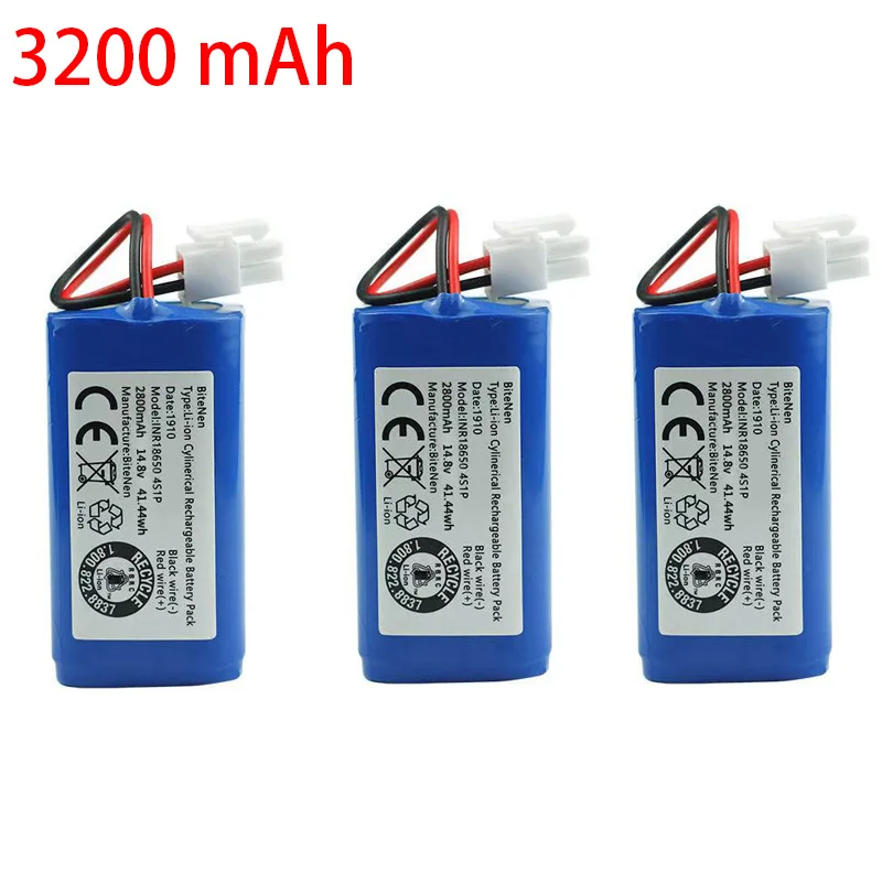 14,8 В 3200 мАч литиевая аккумуляторная батарея для ILIFE A4s A6 V7s Plus A9s W400 робот-пылесос INR18650 M26-4S1P батареи