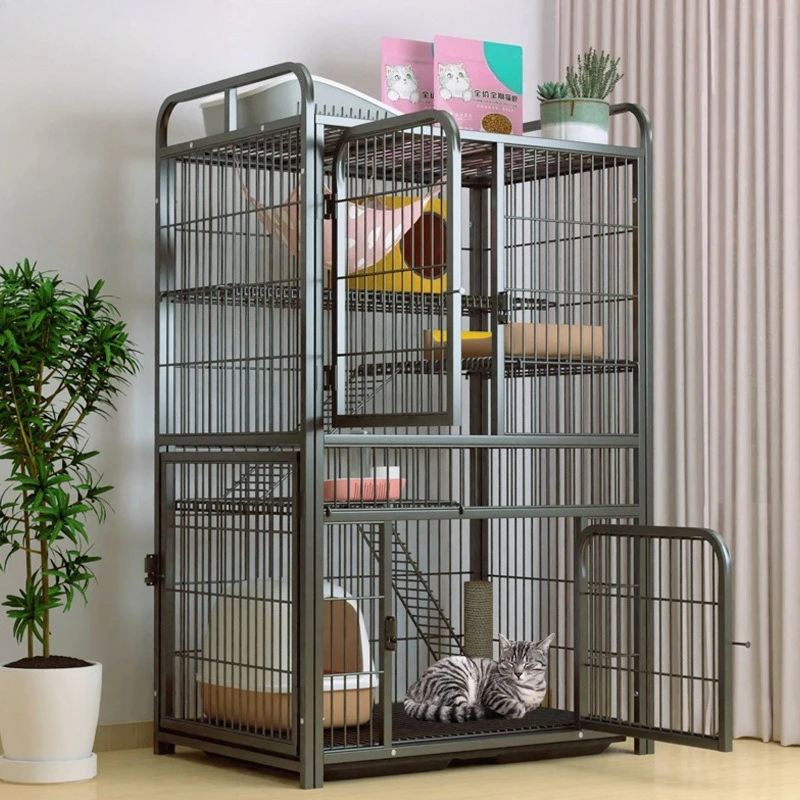 

Cat cage Cat villa Indoor household with toilet Integrated free space Cat house Cat house Cat cat nest
