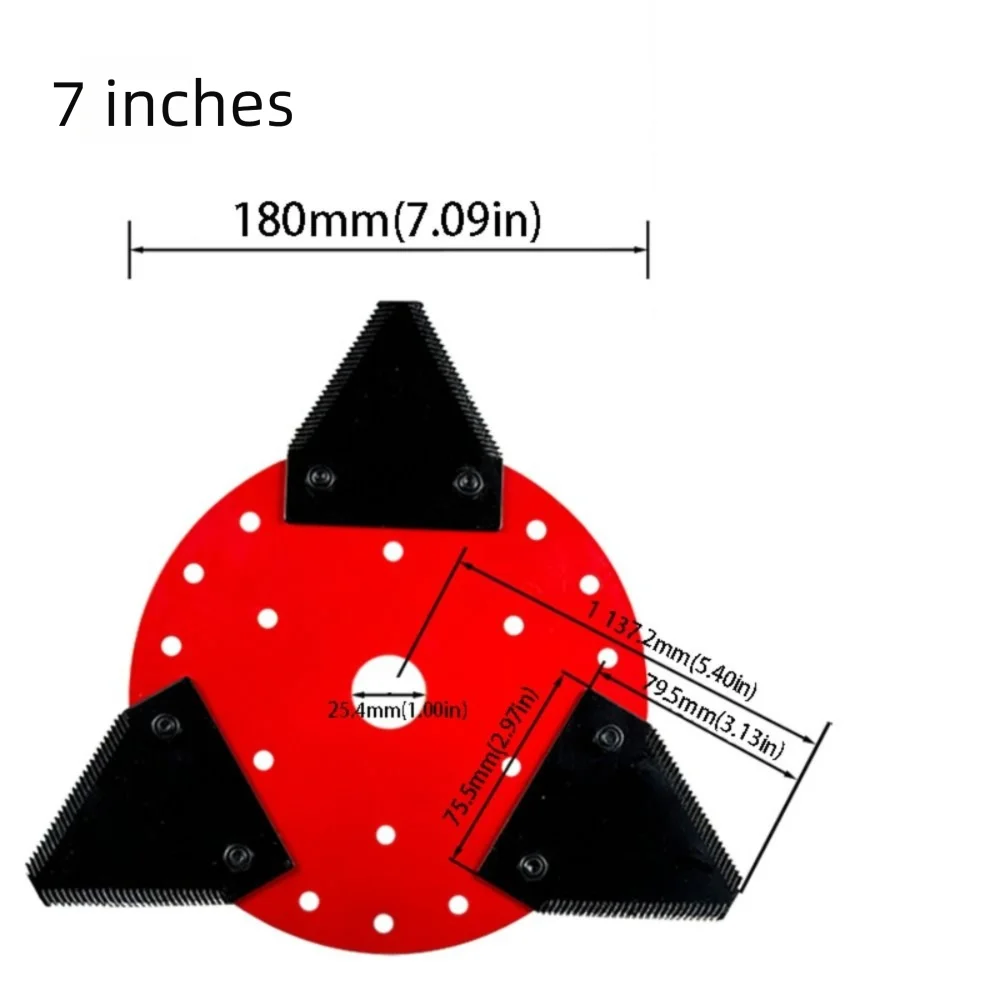 

Многоцелевые лезвия для газонокосилки, красная пластина, многоугольный диапазон, инструмент для удаления травы, треугольная форма, регулируемый диапазон