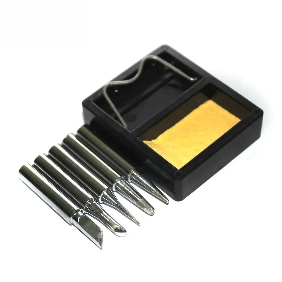 60W 가변 온도 납땜 인두 220V 용접 재작업 전자 수리 EU 플러그 용 5 개의 교체 팁 포함