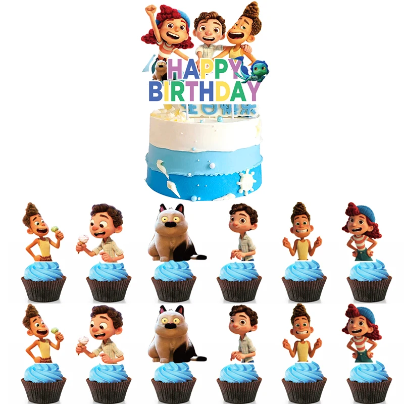 Luca Birthday Party Decoration Disney Luca Cake Topper Kit Party Supplies Baby Shower Happy Birthday Luca Birthday Party Gifts