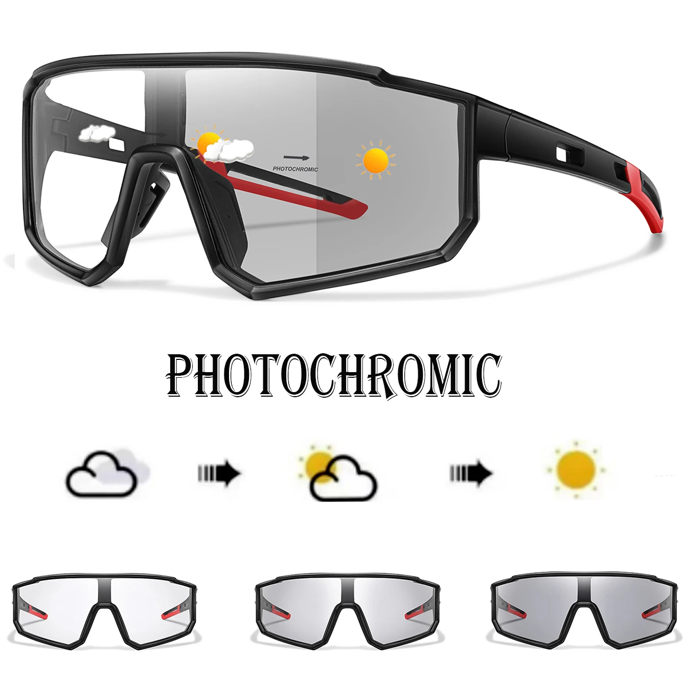 Fashion Brand Men Women Bicycle Photochromic Eyewear MTB Bike Fishing Running Cycling Sports Sunlasses Comfortable Goggles