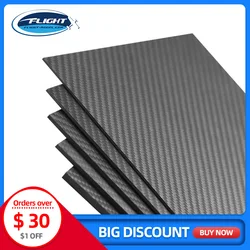 1 Sheet 0.3mm 100% Carbon Fiber Plate Panel Sheet 3K Plain Weave Glossy Hot Multi-Size
