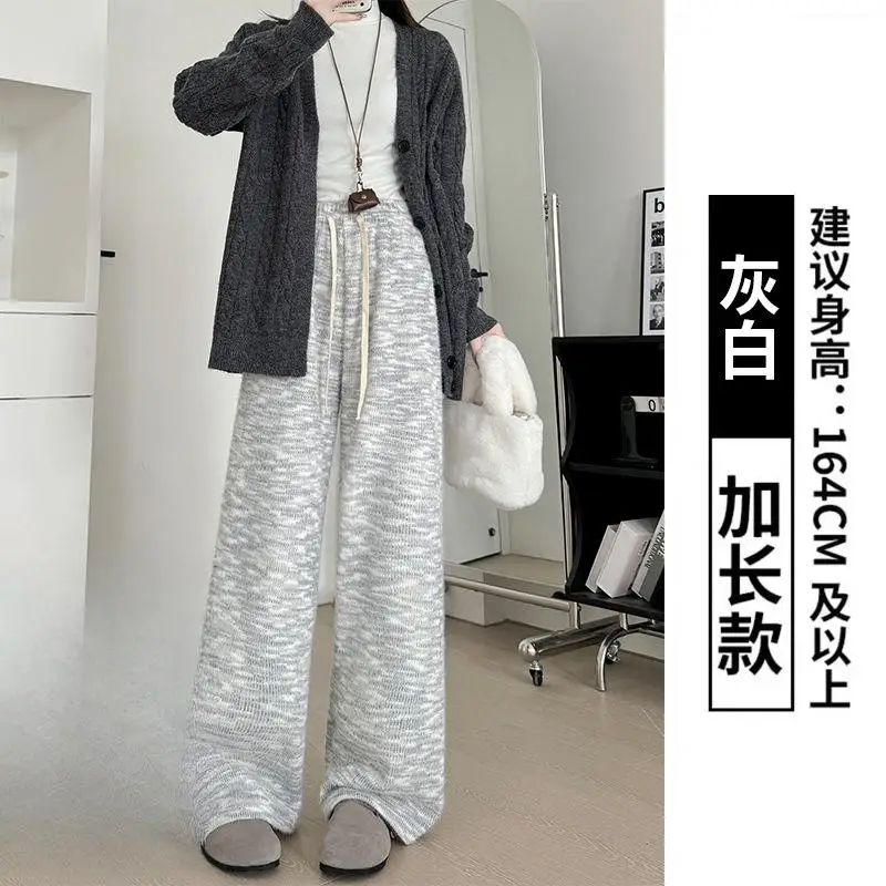 بنطال ذو قصة أرجل واسعة محبوك المرأة الكورية الصيف الحضرية عادية جديدة في الهواء الطلق عطلة تنفس مشروط المرقعة فلوي Femininas #3