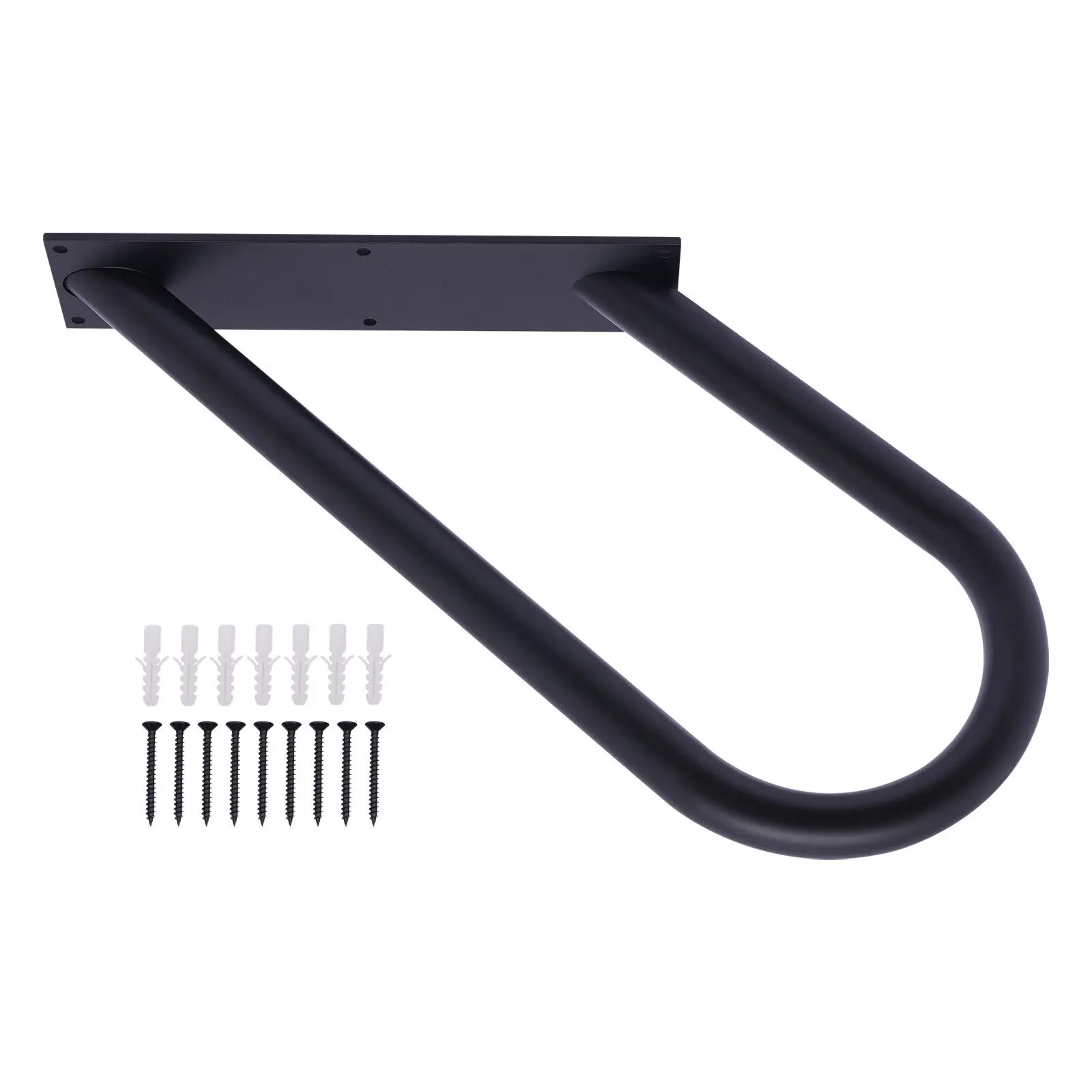 20" U-Shaped Handrail Railing for Wall Mount Step Hand Rail Grab Bar 1-2 Steps