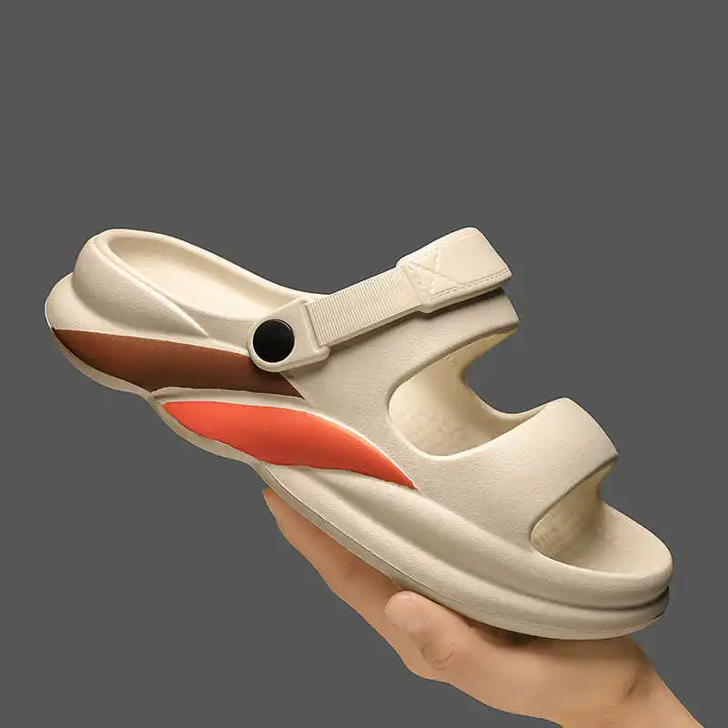 Sandales jaunes dos nu pour hommes, pieds ronds, bottes bleu clair, pantoufles, baskets de visiteurs, sport, collège, haute couture