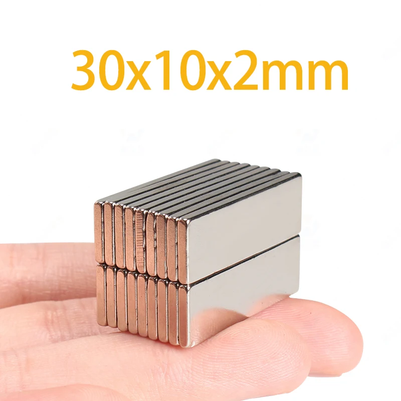 30x10x2mm Strong Magnet, Square Magnet, Rare Earth Permanent Magnet N35-N52, High Strength Neodymium Iron Boron Magnet Mater