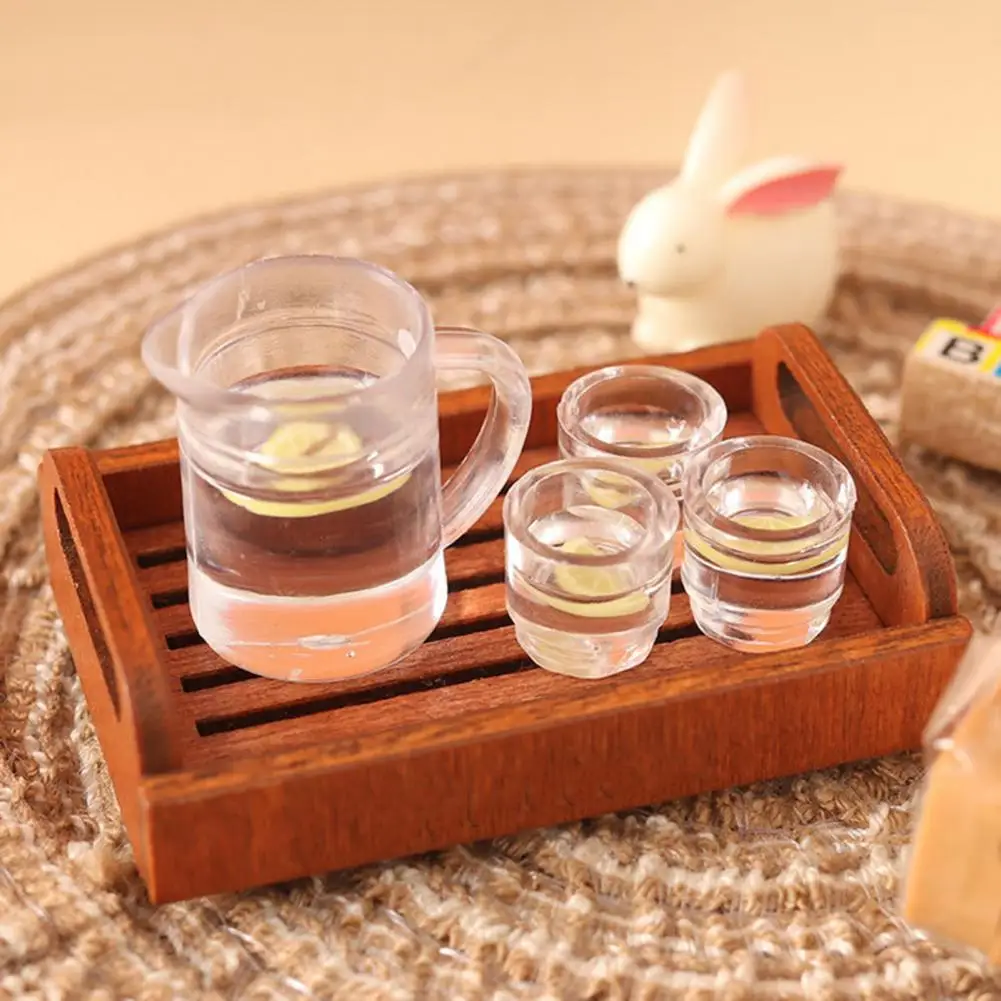 Mini Cup House Decoration Lemonade Model for House Realistic Miniature House Drinks Set Lemonade Orange Juice for Decoration