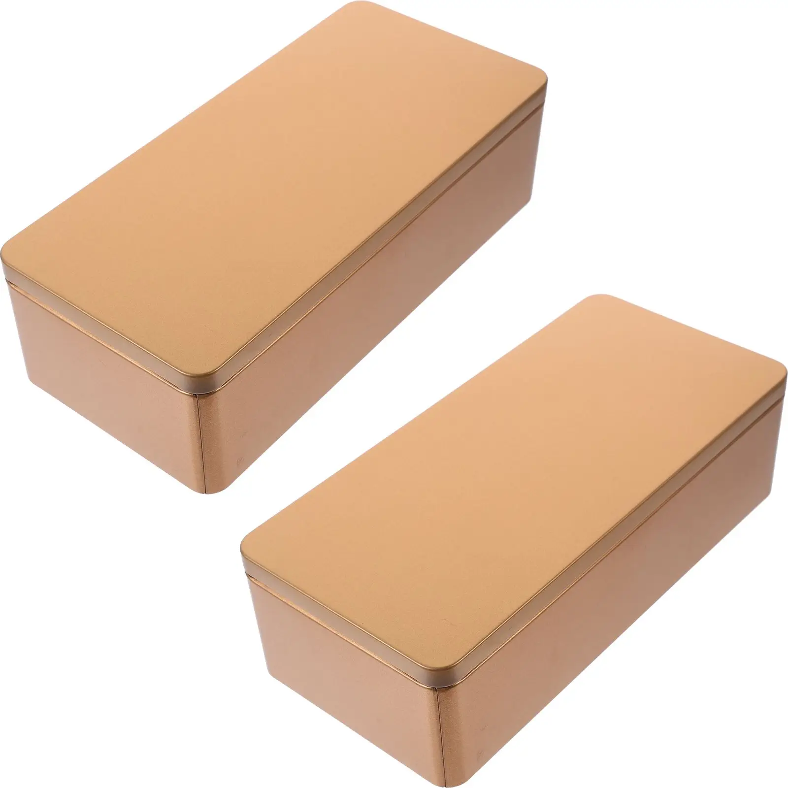 

2 Pcs Iron Box Gift Jars Tinplate Tea Leaves Can Candy Storage Tins Flour Small Case Cookie with Lids Cans Containers Wedding