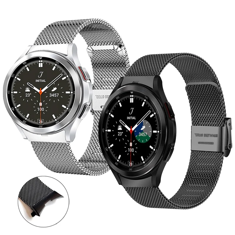 

No Gaps Bracelet Strap For Samsung Galaxy Watch 4 Classic 42mm 46mm Stainless Steel Milanese Band for Galaxy Watch 4 5 44mm 40mm