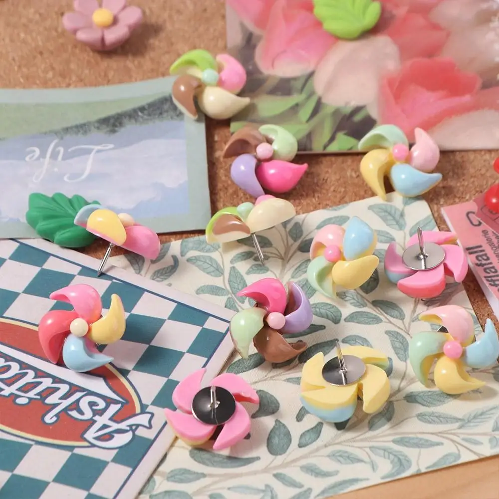 10/20/30 قطعة المحمولة الإبداعية طاحونة على شكل دبابيس الضغط DIY بها بنفسك قابلة لإعادة الاستخدام الملونة طاحونة دفع دبابيس مع صندوق ثلاثية الأبعاد الإبهام المسامير Corkboard