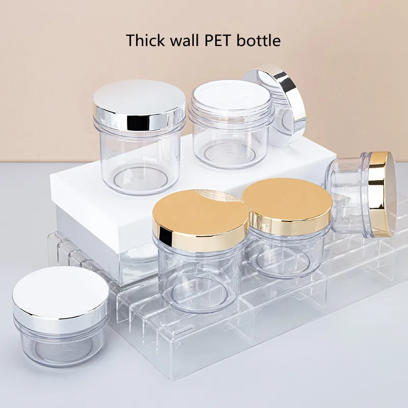 Wholesale 120/150/200ml Empty Thick Wall Cream Jar Wide Mouth High -clear PET Bottle Cosmetic Mask Cream Jar Cosmetic Container