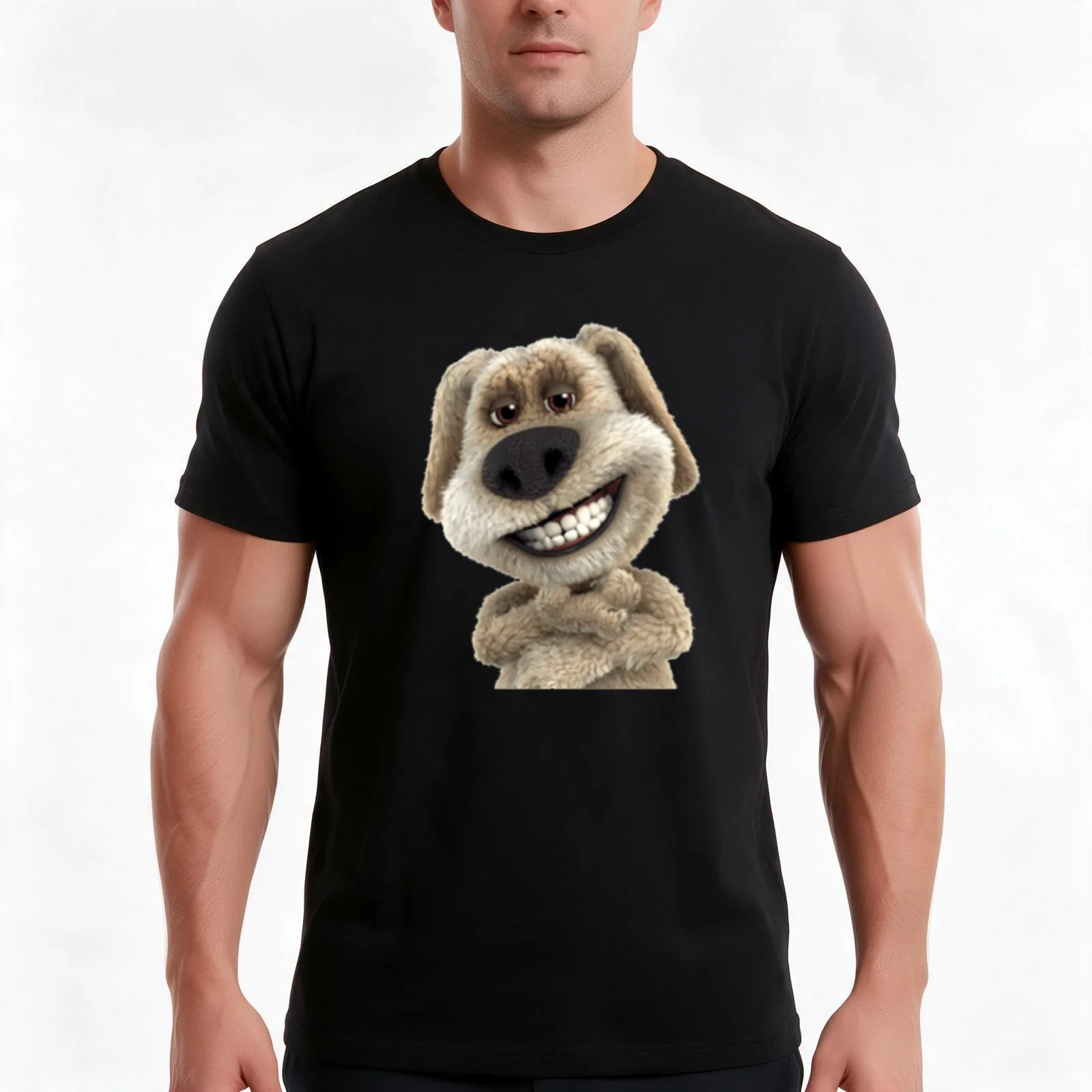 Talking Ben T-Shirt, Summer Casual Cotton Tee, Oversized Streetwear Tops, Vintage Graphic Print, Loose Fit Short Sleeve