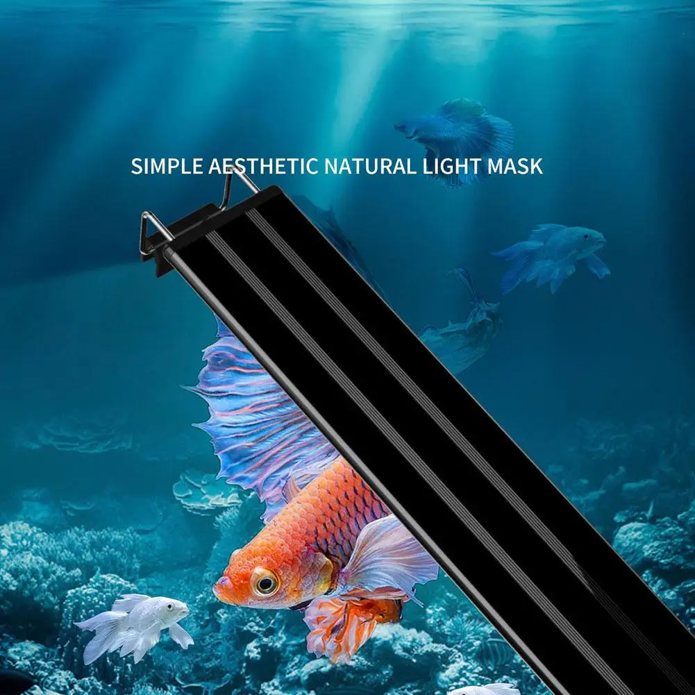 Luce per acquario a LED da 38cm 10W per piante luce per acquario estensibile regolabile a 3 colori adatta per acquari da 40-50cm