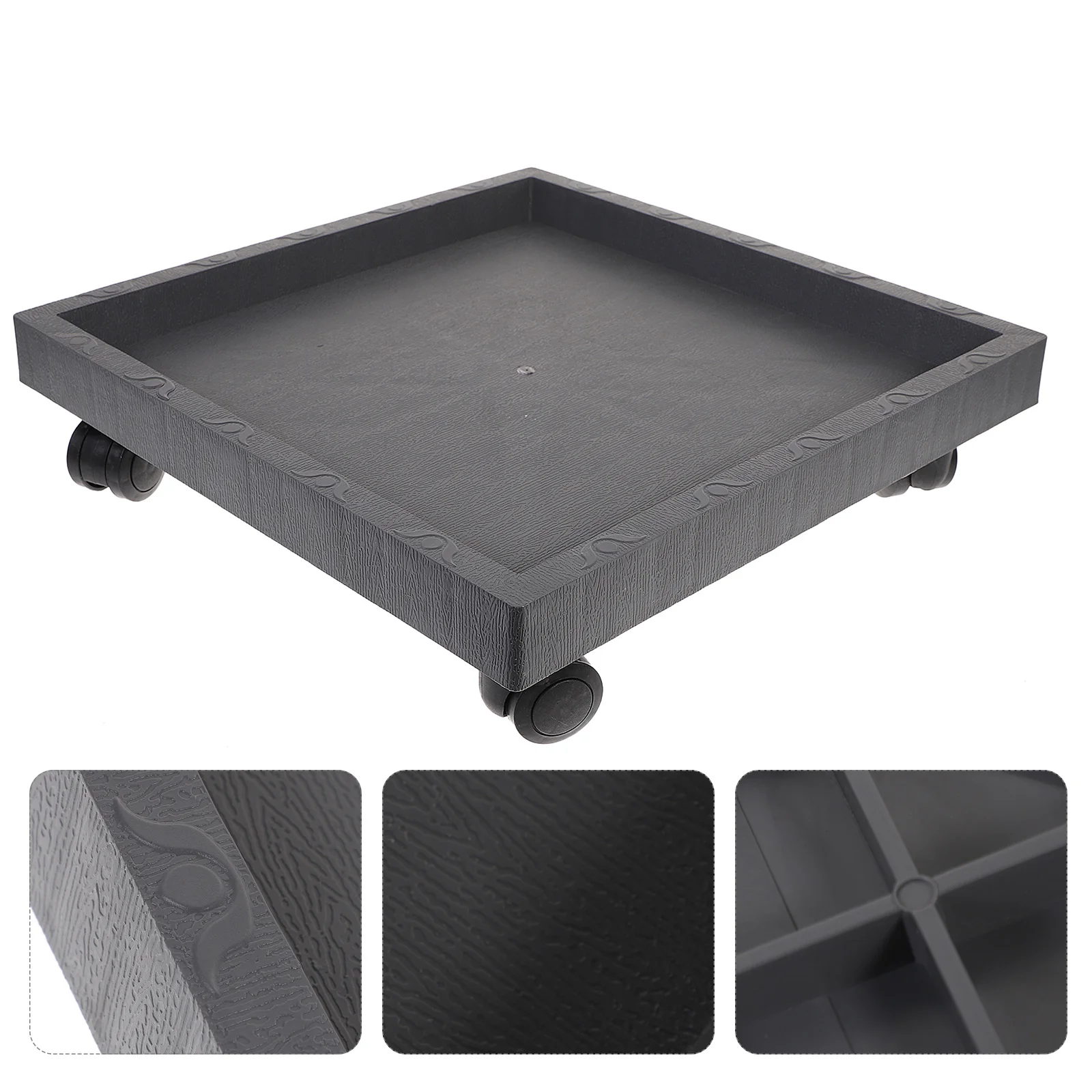 1 pièce Plateau de pot de fleurs en plastique, support roulant pour bonsaï, palette de plantation robuste, support mobile pour jardin, patio, protection du sol
