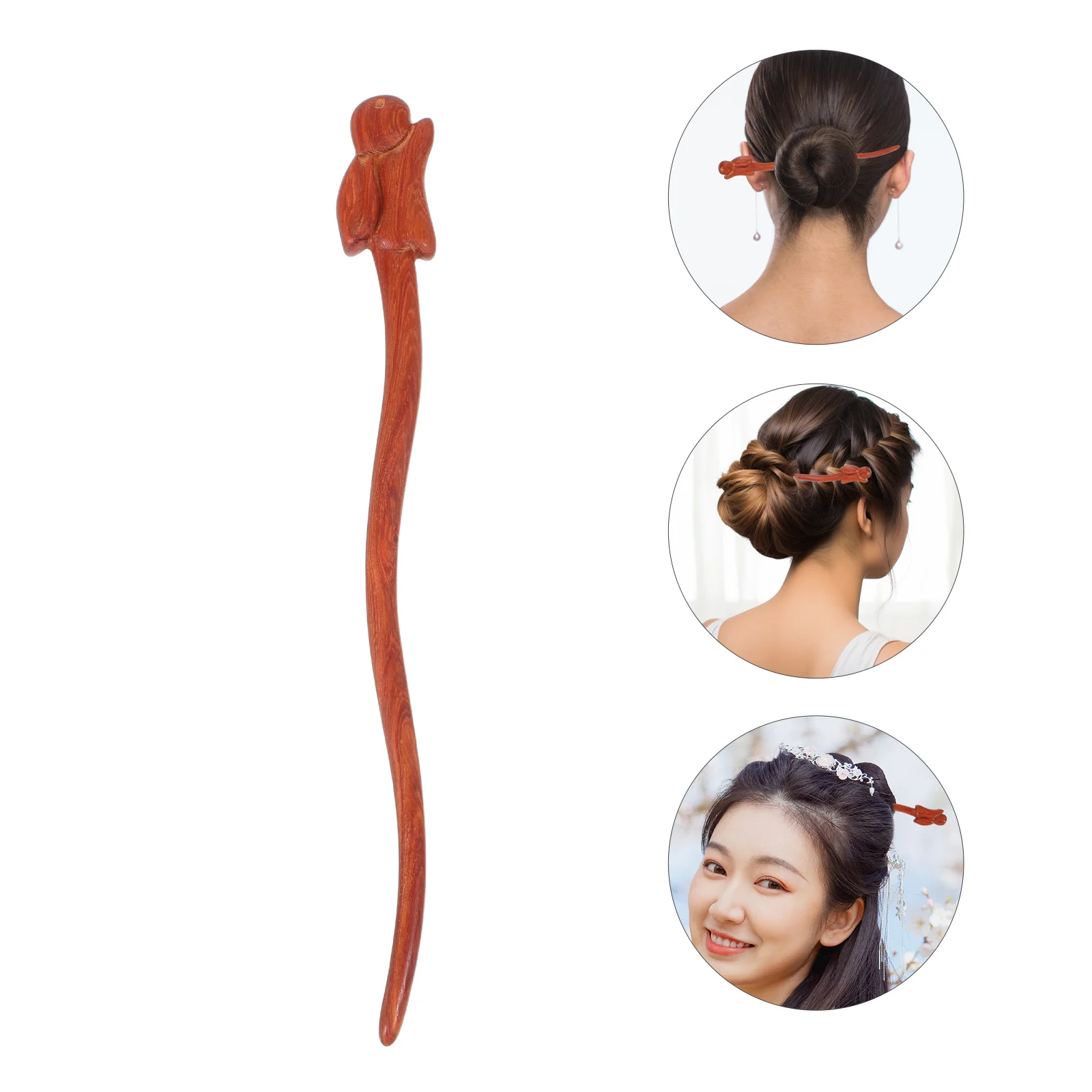 

Китайская палочка для волос Hanfu, винтажная заколка для волос с золотым сандаловым деревом и кроликом, традиционная заколка для волос Hanfu, косплей, повседневная одежда, заколки в стиле ретро